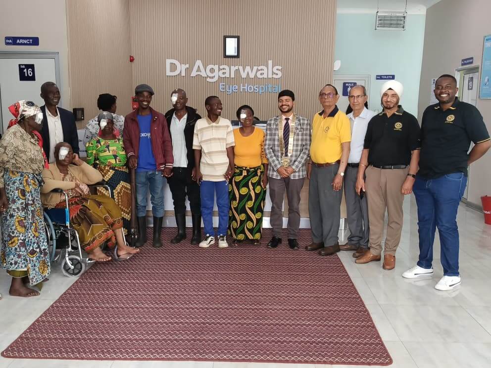 Community members receiving free eye care through Rotary Gift of Sight project
