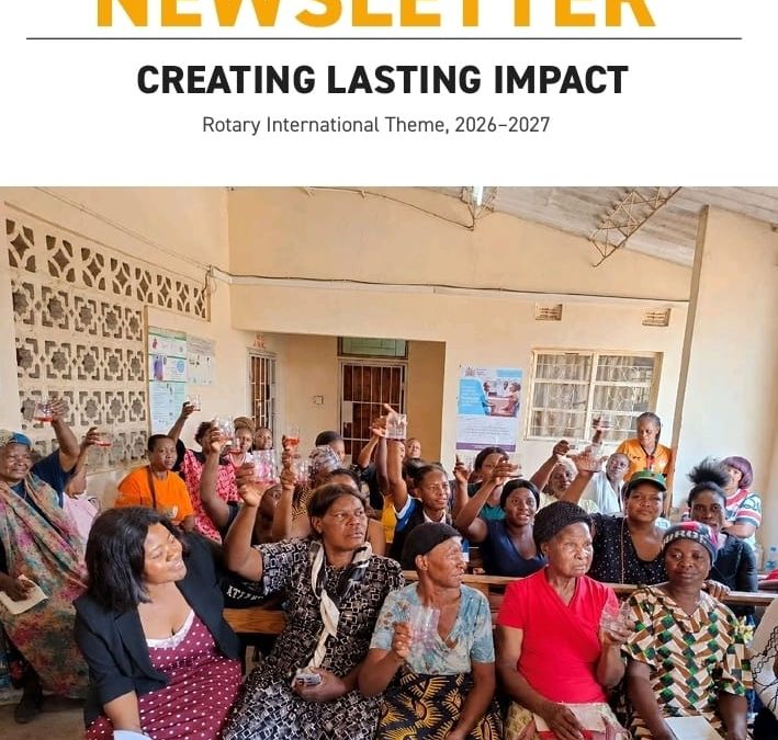 The District News letter features Rotary Club of Lusaka Central Training Project on front page